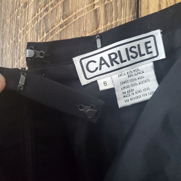 Vintage Carlisle 2 piece b/w size 4/6 jacket skirt herringbone pattern vintage - Picture 8 of 11